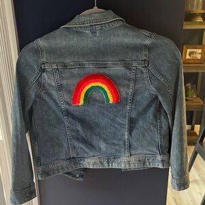 Kids J Crew Light Wash Denim Jean Jacket in Blue - 8